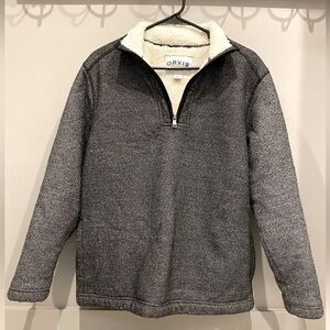 Orvis Men’s Sherpa Fleece Lined 1/4 Zip Pullover With Pockets. Size Medium.
